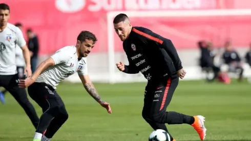 Nicolás Castillo en el amistoso de la Selección Chilena.
