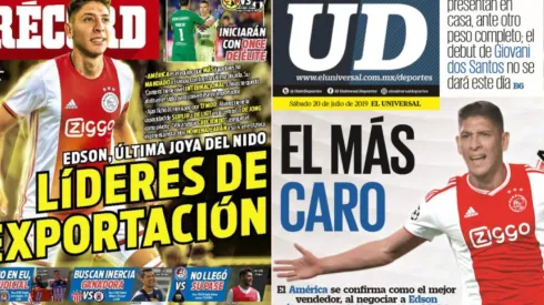 Edson Álvarez en la portada de los diarios.
