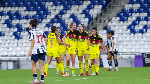 Guadalupe, Nuevo León, 6 de octubre de 2025. , durante el partido correspondiente a la jornada 14 del torneo Apertura 2025 de la Liga BBVA MX Femenil, entre las Rayadas del Monterrey y las Águilas del América, realizado en el estadio BBVA. Foto: Imago7/ Nora Guerrero
