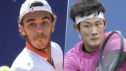 Francisco Cerúndolo vs. Zhizhen Zhang por la qualy de Wimbledon (Foto: Getty Images).
