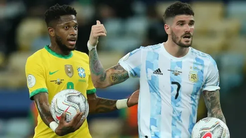 Rodrigo De Paul durante el partido ante Brasil.
