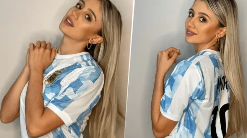 Morena Beltrán y su tatuaje por la Selección Argentina.