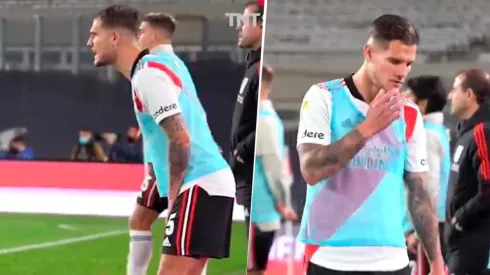 Hasta sus compañeros lo miraban: Zuculini, como loco en el partido de River