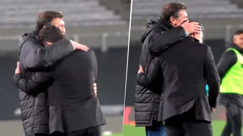 El abrazo paternal de Falcioni a Gallardo después del clásico