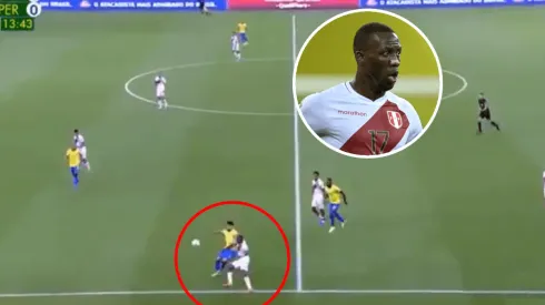 Advíncula y un error que terminó en gol de Brasil.
