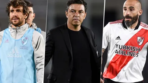 Leonardo Ponzio, Marcelo Gallardo y Javier Pinola, River Plate (Fotos: Getty Images)
