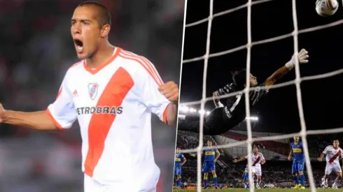 Jonatan Maidana marcó el 1-0 en el Superclásico del Apertura 2010 (Fotos: Museo River vía Twitter)
