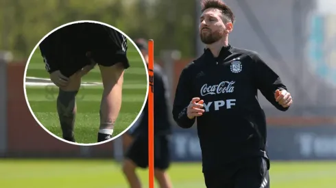Messi probó la rodilla en la práctica.