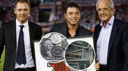 Marcelo Gallardo junto a Jorge Brito y Rodolfo D'Onofrio, River Plate (Fotos: Getty Images)