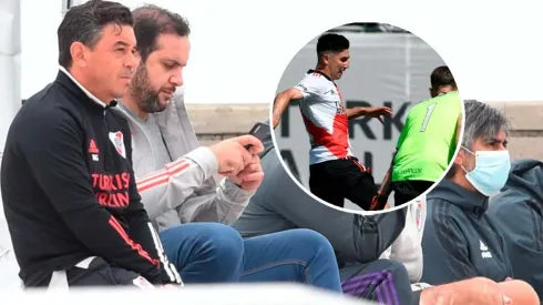 Marcelo Gallardo, presente en el partido de Reserva de River (Foto: River vía Twitter)
