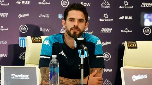 Fernando Gago en conferencia de prensa (Foto: Racing vía web oficial)
