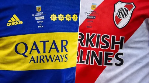 Camisetas de Boca Juniors y River Plate en la Liga Profesional (Fotos: Getty Images)
