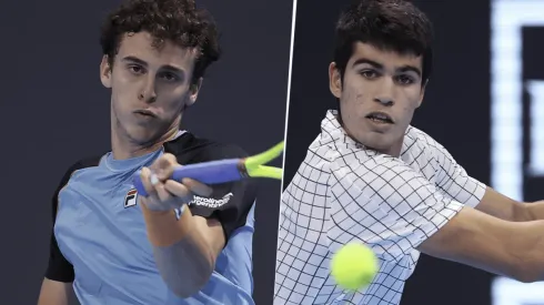 Juan Manuel Cerúndolo vs. Carlos Alcaraz por el Next Gen ATP Finals (Foto: Getty Images).
