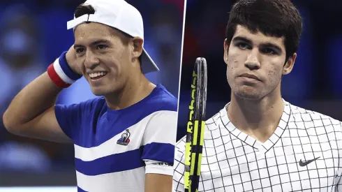 Sebastián Báez vs. Carlos Alcaraz por los Next Gen ATP Finals (Foto: Getty Images).
