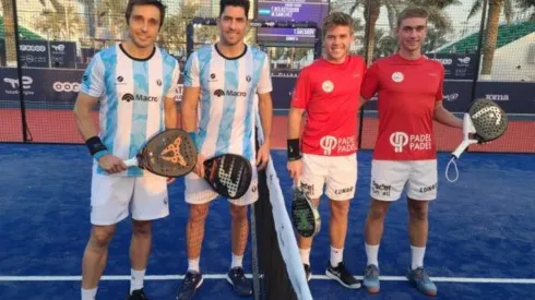 Argentina se enfrenta con Paraguay por los cuartos de final del Mundial de Pádel de Qatar. (Foto: Twitter Asociación Pádel Argentino).
