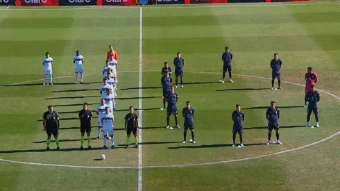 El homenaje a Maradona previo al Gimnasia-Talleres (Foto: @SC_ESPN vía Twitter)