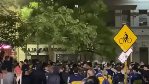 Un hincha de Boca festejó la Copa Argentina saltando arriba de un árbol.
