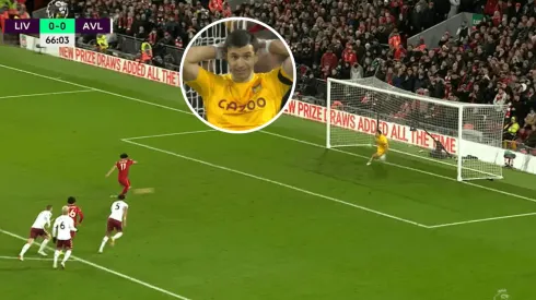 Salah le ganó el duelo a Dibu.