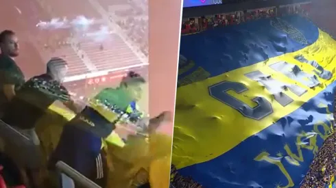 Un jugador de Boca, en modo hincha.
