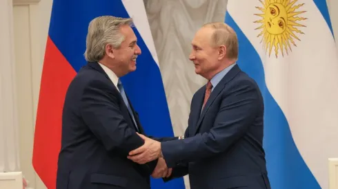 Alberto Fernádez con Putin (Foto: Casa Rosada).
