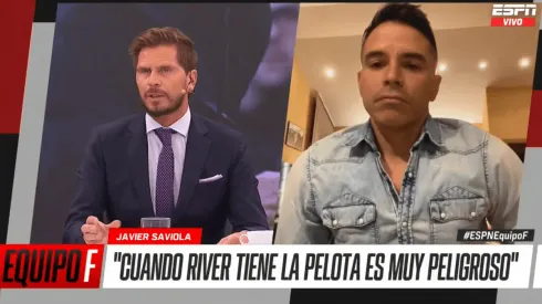 Vignolo y una pregunta a Saviola que no gustó.
