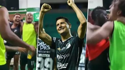 Burdisso y el festejo de Deportivo Cali.
