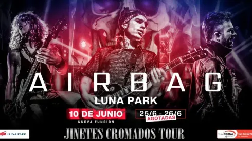 Airbag se presenta en el Luna Park con Jinetes Cromados Tour.
