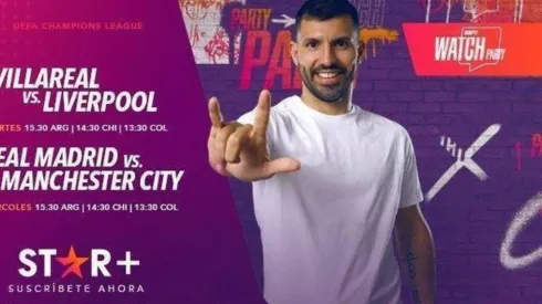 En colaboración con Star+, el Kun Agüero realiza una Watch Party por la Champions League (Foto: Twitter Sportscenter)
