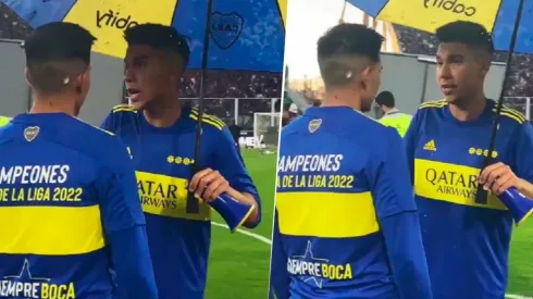 Nadie lo vio: Pol Fernández reveló por qué tuvo una charla seria con Molinas en el medio de los festejos de Boca