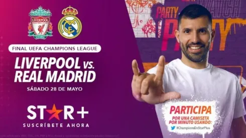 Mirá la final de la Champions con el Kun Agüero por Star+: Liverpool vs. Real Madrid por Watch Party