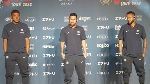 Las caras del PSG: Lionel Messi dio una conferencia junto a Mbappé y Neymar en Japón