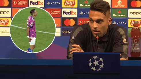 Lautaro se enteró de la lesión de Di María en plena conferencia.
