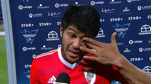 Rojas, contento por su vuelta.