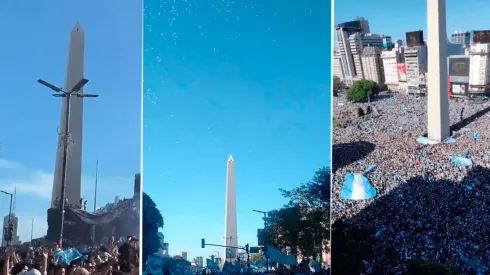 El Obelisco, pintado de celeste y blanco: los festejos de Argentina Campeón en el centro porteño