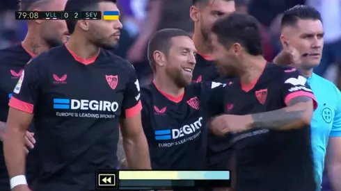 El festejo del volante argentino.