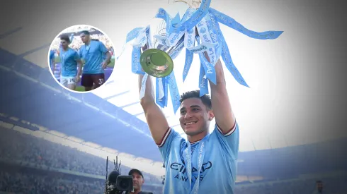 VIDEO | No se vio: el empujón de Ederson a Julián Álvarez en los festejos del Manchester City