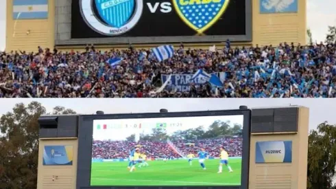 Marcador en el Estadio Malvinas Argentinas.
