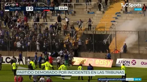 Incidentes en Talleres vs. Chacarita por la Copa Argentina.
