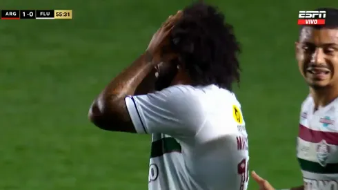 La reacción del jugador brasileño.
