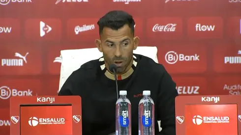 Carlos Tevez en conferencia de prensa.