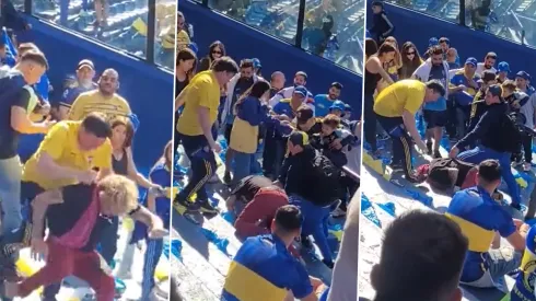 Así fue la paliza al hincha de River infiltrado.