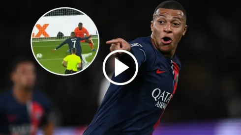 El festejo de Mbappé por su golazo ante Milan.
