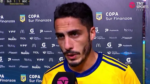 Nicolás Figal, enojado tras el empate de Boca.
