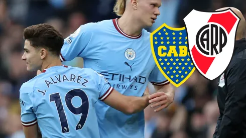 VIDEO | Julián Álvarez le regaló la camiseta de River, y así reaccionó Haaland