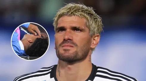 Maxi Araújo se fue lesionado tras una imprudente acción de Rodrigo De Paúl.