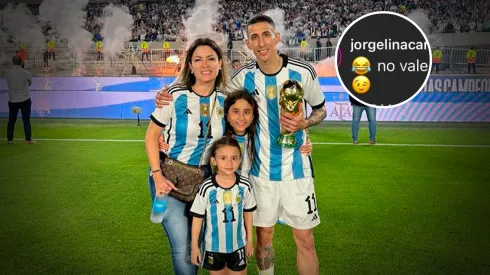 Di María bloqueó a un hincha en Instagram y Jorgelina Cardoso lo fulminó