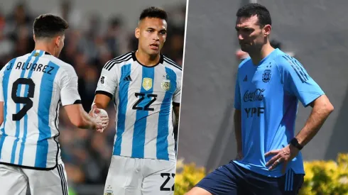 Lionel Scaloni dijo que no le preocupa que Lautaro Martínez y Julián Álvarez no hayan anotado goles en el 2023 con la Selección Argentina. Getty Images.
