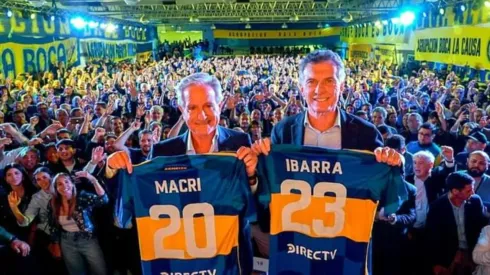 Andrés Ibarra, junto a Mauricio Macri, la fórmula de la oposición en las elecciones de Boca.
