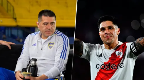 El palo de Riquelme a Enzo Pérez por el último Superclásico