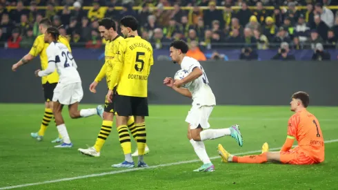 El festejo de Zaïre-Emery tras su gol.
